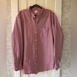 Great Lakes Northern Outfitters L/S Red White Check Plaid Crisp Shirt Mens 2XL